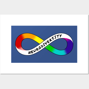 Neurodiversity - Rainbow Infinity Symbol for Neurodivergent Actually Autistic Pride Asperger's Autism ASD Acceptance & Appreciation Posters and Art